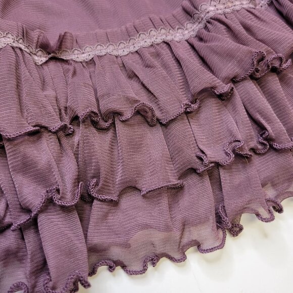 SEXY Mini Skirt in a Mauve Hue Frilly Lace Mini Skirt- NWOT - Picture 7 of 9